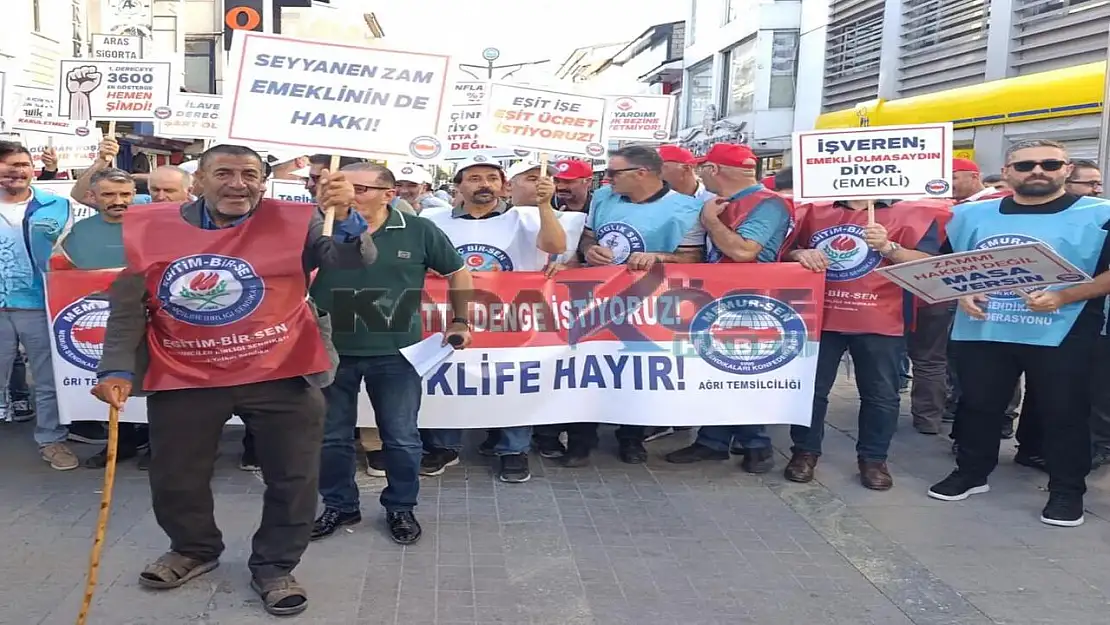 Ağrı'da Memur-Sen'den 'Gelirde Adalet, Ücrette Denge' eylemi