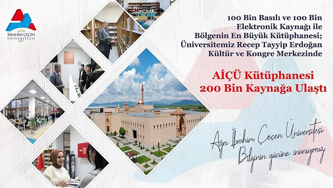 AİÇÜ Kütüphanesi 200 bin eserle göz dolduruyor