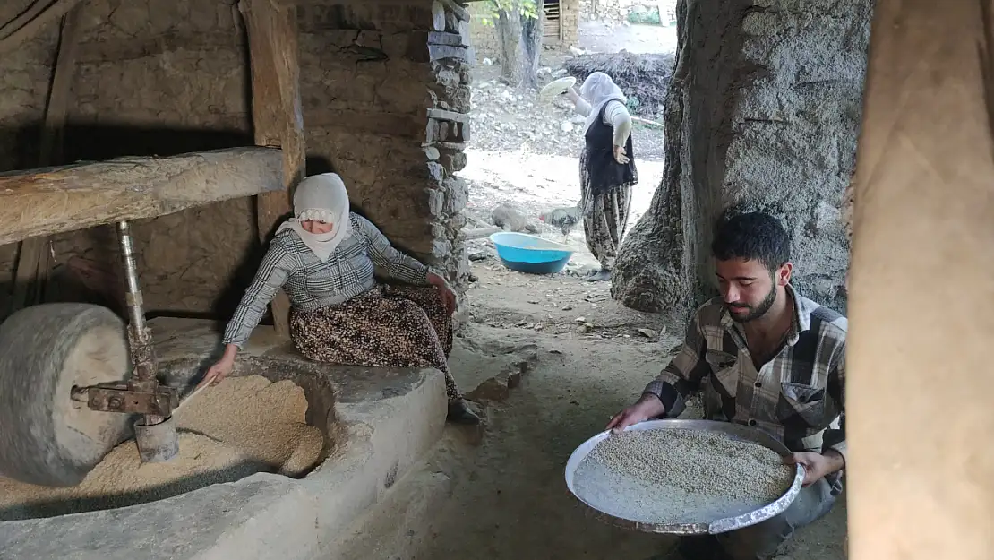 Bitlis'te asırlık su değirmenlerinde geleneksel pirinç üretimi