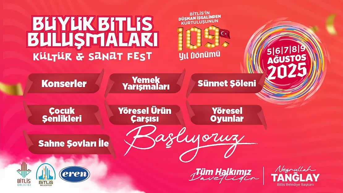 Bitlis'te Kurtuluşun 109. Yılı Coşkulu Etkinliklerle Kutlanacak