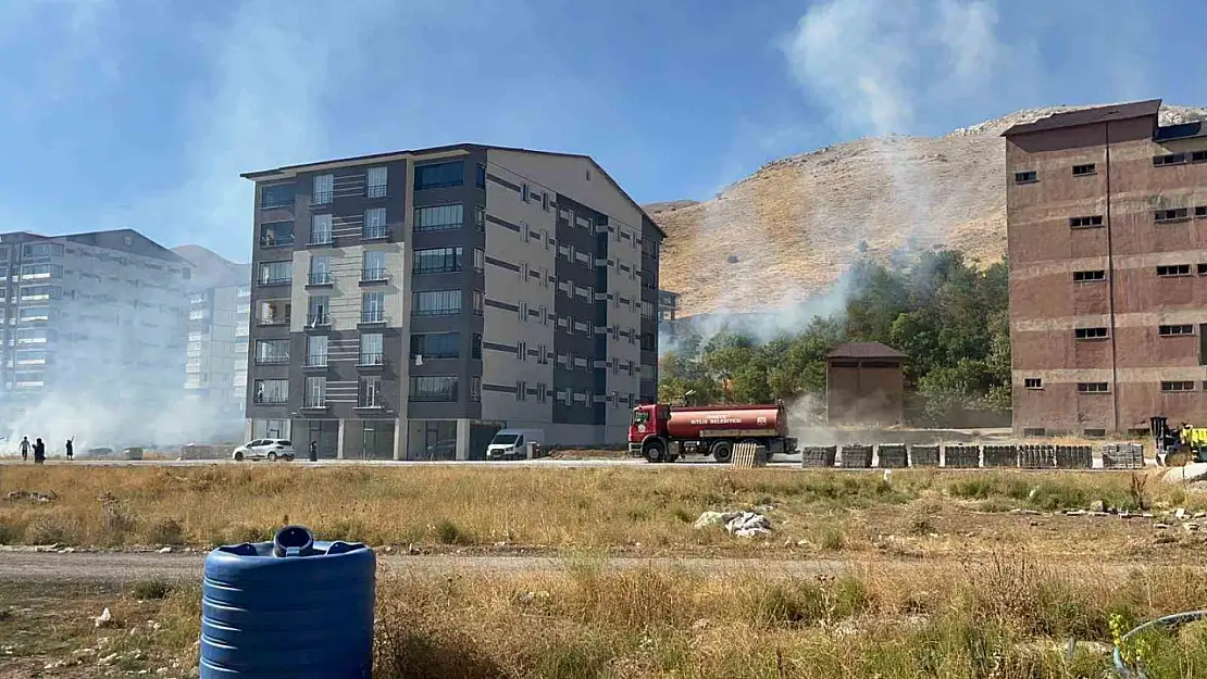 Bitlis'te örtü yangını ağaçları tehdit etti, ekipler hızla müdahale etti
