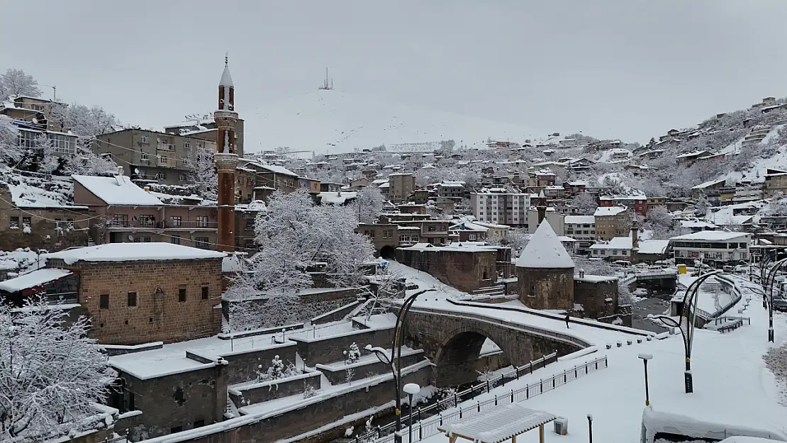 Bitlis'te tarihi ve doğal güzellikler beyaza büründü