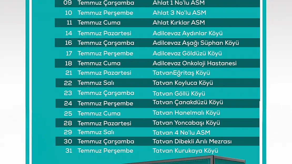 Bitlis'te Temmuz Ayı Boyunca Ücretsiz Mobil Kanser Taraması