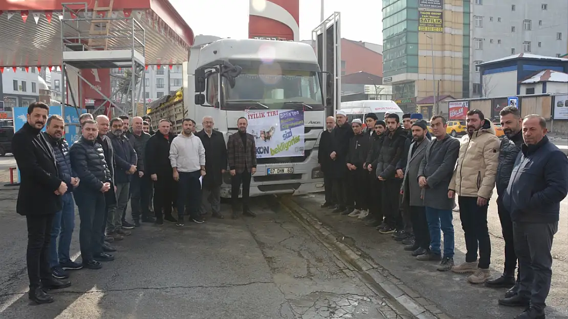 Bitlis'ten Suriye'ye yardım tırı gönderildi