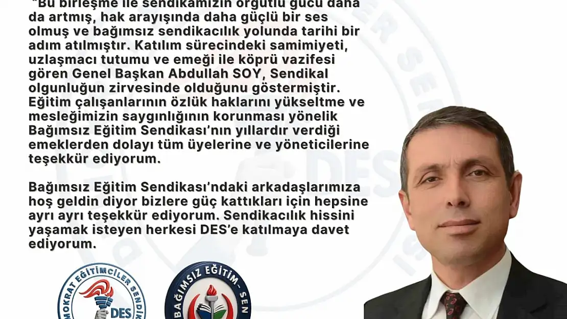 Demokrat Eğitimciler Sendikası'na Üyelikler Hız Kazandı