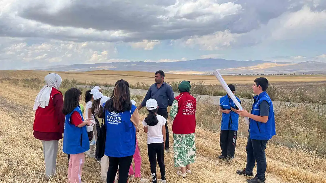Diyadin'de gençler tarlaya indi, üretime katıldı