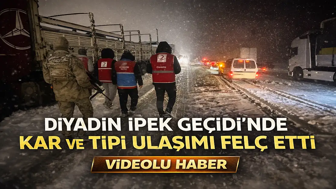 Diyadin İpek Geçidi'nde ulaşım durdu, ekipler seferber oldu