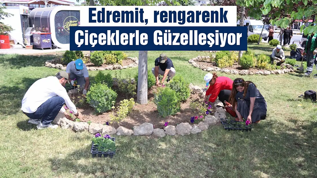 Edremit Belediyesi'nden 100 bin çiçekle yeşil alanlara renk katma projesi