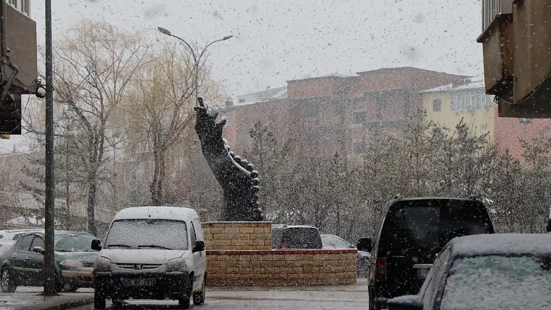 Erzurum'a lapa lapa kar yağdı