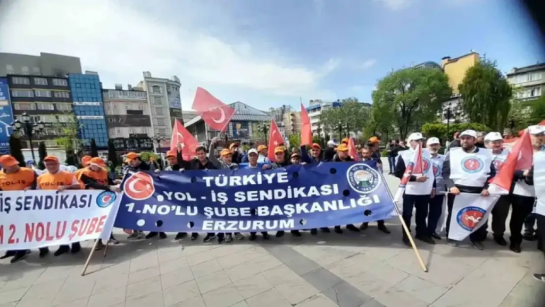 Erzurum'da 1 Mayıs'ı coşkuyla kutlayan işçiler, eşitlik ve özgürlük için alanlarda toplandı