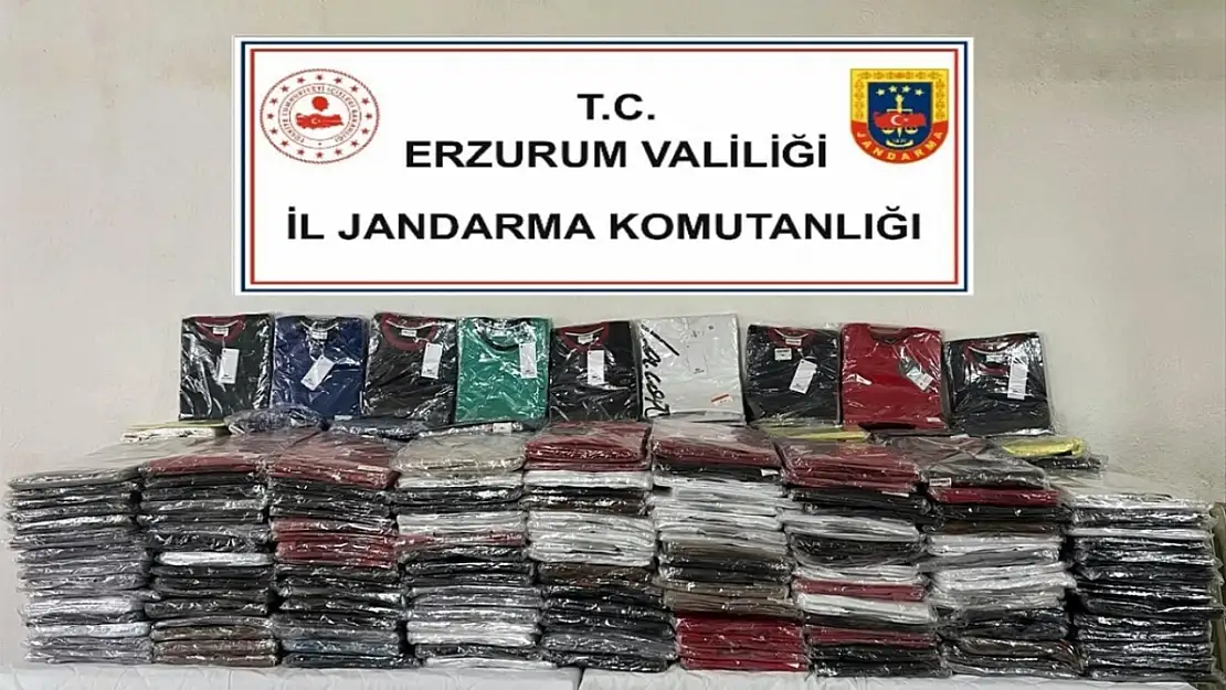 Erzurum'da 1500 kaçak tişört ele geçirildi