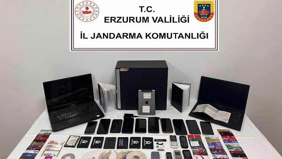 Erzurum'da Jandarma, terör propagandası ve dolandırıcılıkla mücadelede kapsamlı denetimler gerçekleştirdi