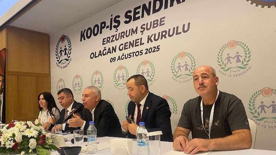 Erzurum'da KOOP-İŞ Sendikası Genel Kurulu, Tarık Toğrul'un yeniden başkan seçilmesiyle tamamlandı