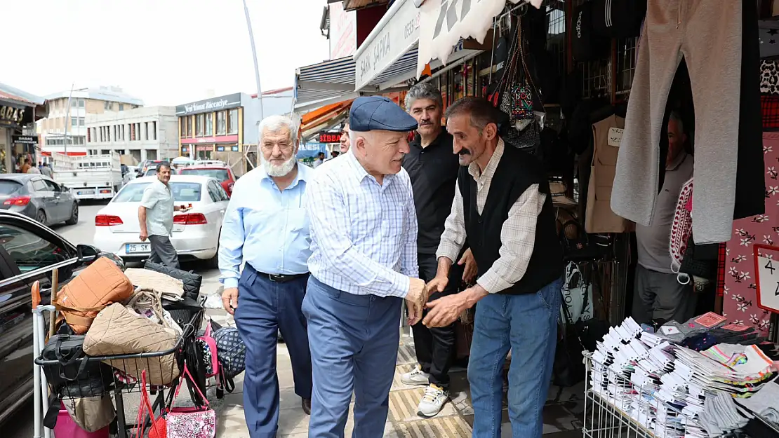 Erzurum'da Saha Gezisi: Başkan Esnafla Buluşarak Yerel Sorunları Ele Aldı