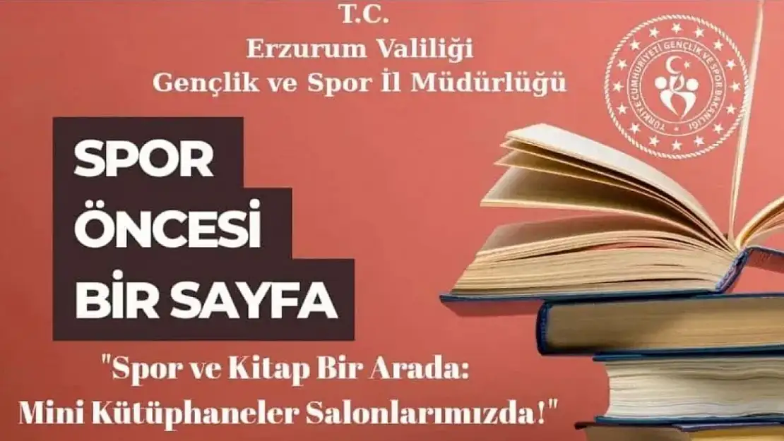 Erzurum'da spor ve kitap bir arada: Mini kütüphaneler spor salonlarına kuruldu!