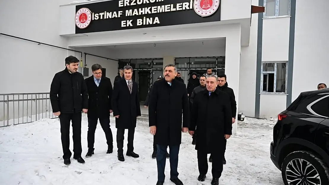 Erzurum Valisi bölge adliye mahkemesi ek hizmet binasında incelemelerde bulundu