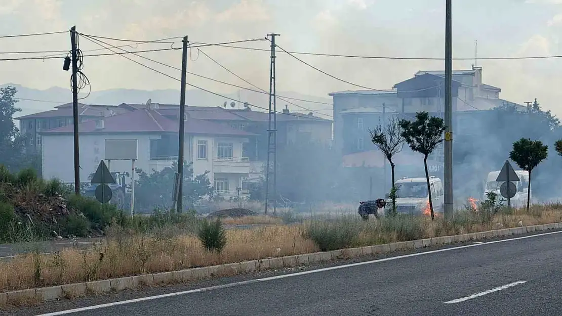 Iğdır'da yaşlı kadın uluslararası yolda kuru otları ateşe vererek panik yarattı