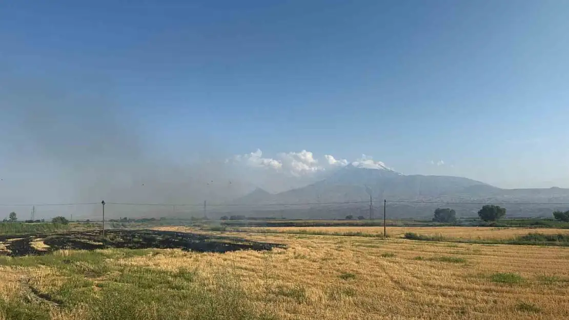 Karakoyunlu'da anız yangını, hasat sonrası tarlaları tehdit ediyor