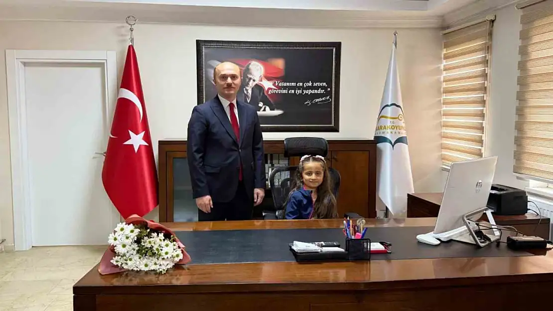 Karakoyunlu Kaymakamı, 23 Nisan'da koltuğunu minik Nursima'ya devretti!