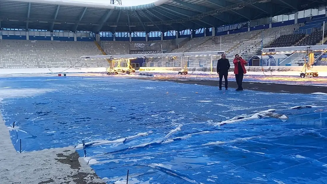 Kazım Karabekir Stadı, Erzurumspor FK - Iğdır FK maçı için hazırlanıyor