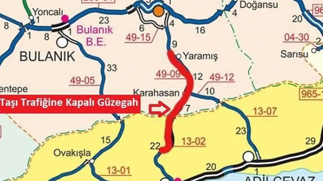 Malazgirt-Ahlat Karayolu geçici olarak ulaşıma kapatıldı