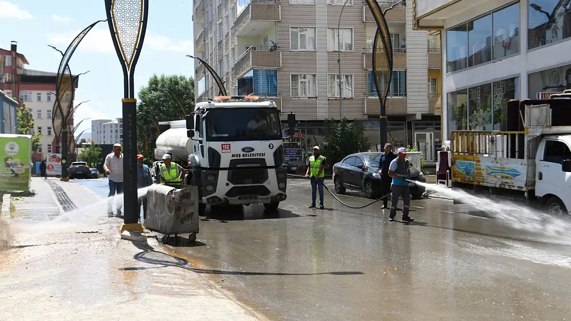 Muş Belediyesi'nden Sırrı Aşar Caddesi'nde Temizlik Seferberliği