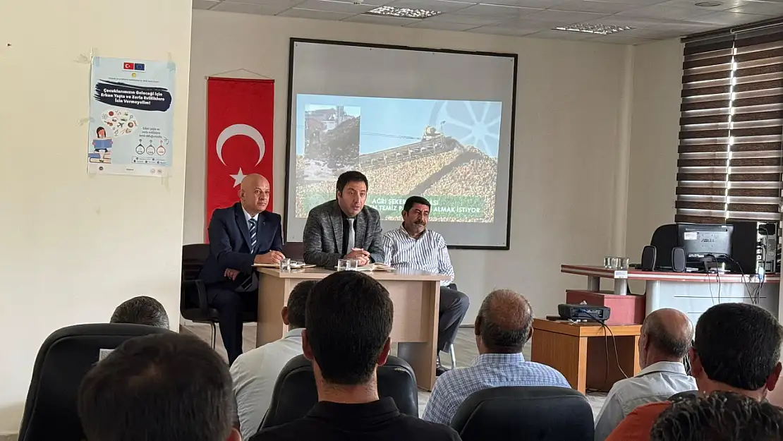Patnos'ta çiftçiler şeker pancarı alım sezonu için bilgilendirildi