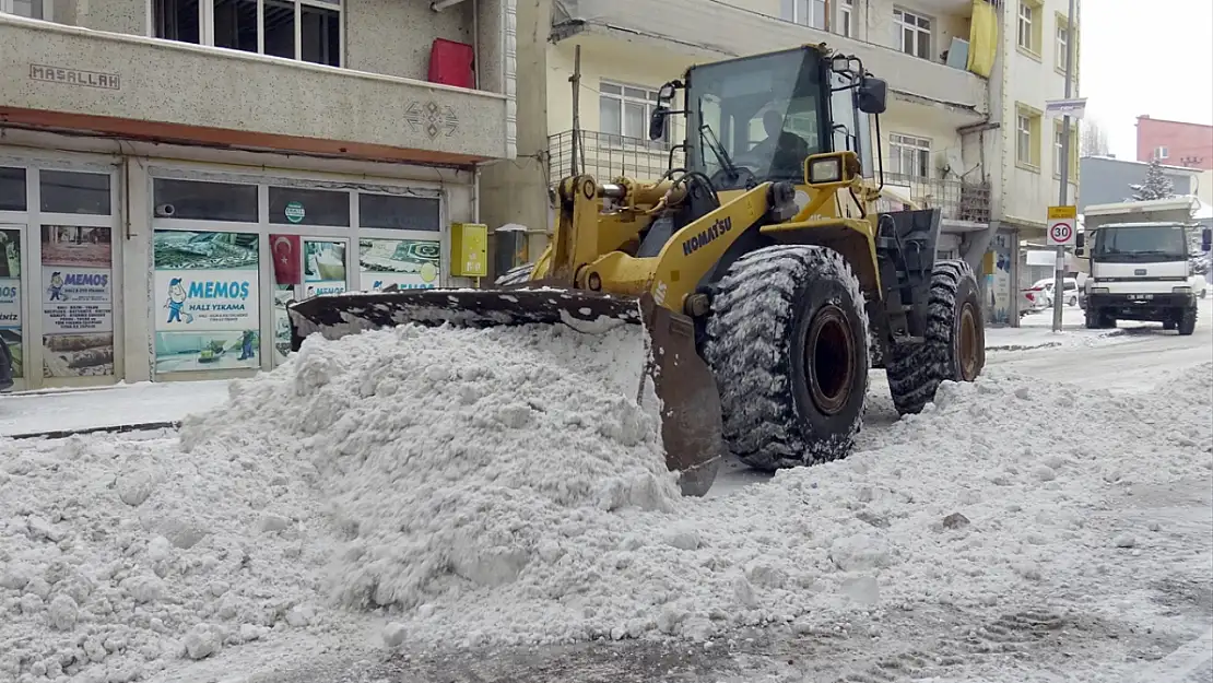 Sarıkamış'ta kamyonlar dolusu kar taşındı