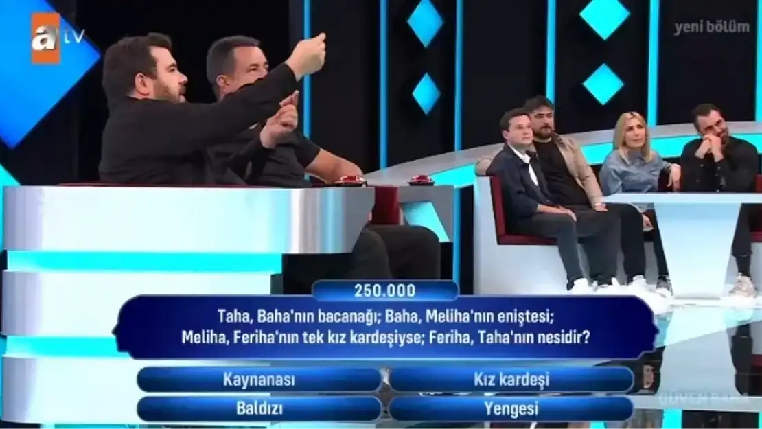 Taha, Baha'nın bacanağı Baha, Meliha'nın eniştesi Meliha, Feriha'nın tek kız kardeşiyse Feriha, Taha'nın nesidir?