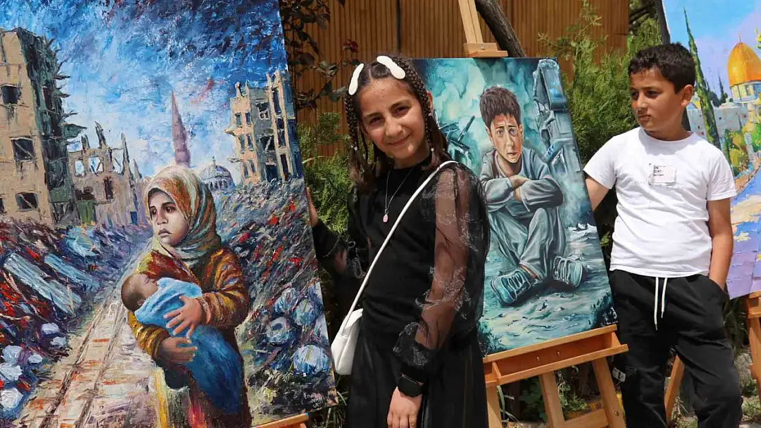 Van'da Öğrencilerden İsrail Soykırımına Karşı Farkındalık İçin Resim Sergisi