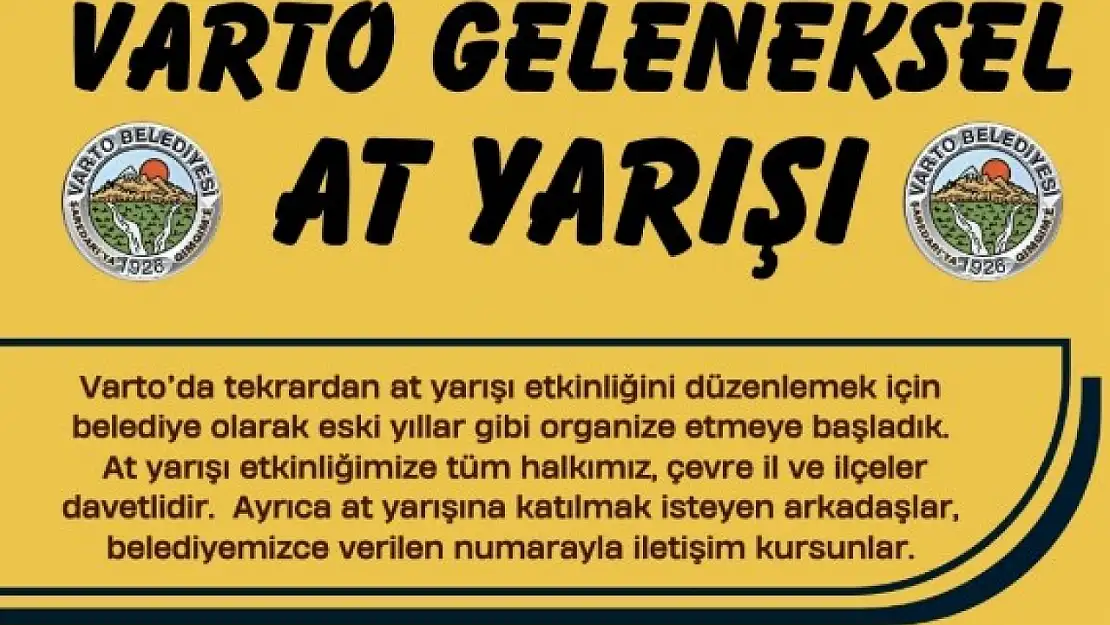 Varto'da Geleneksel At Yarışı Heyecanı Yeniden Başlıyor!
