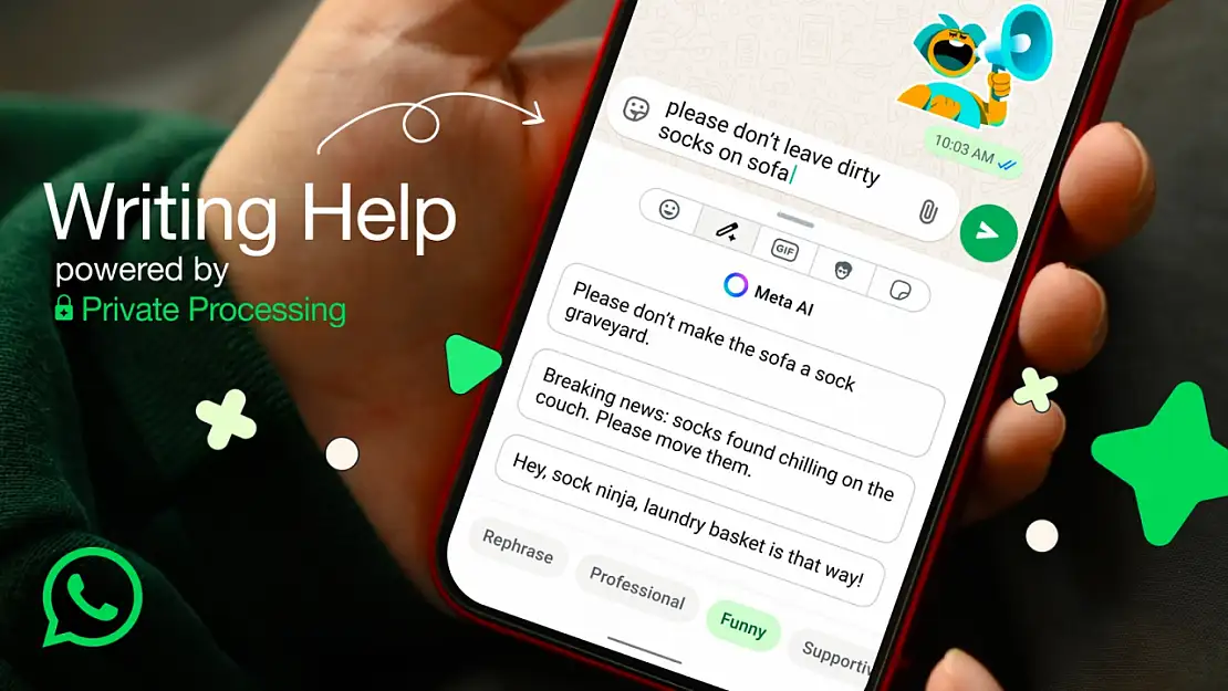 WhatsApp'a Mesaj Yazmayı Kolaylaştıran Yapay Zekâ Özelliği: Yazma Yardımı