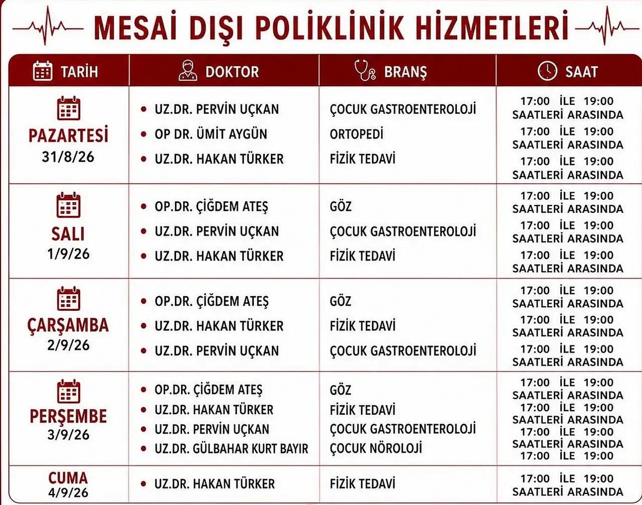 Ağrı'da mesai sonrası hizmet verecek poliklinikler açıklandı