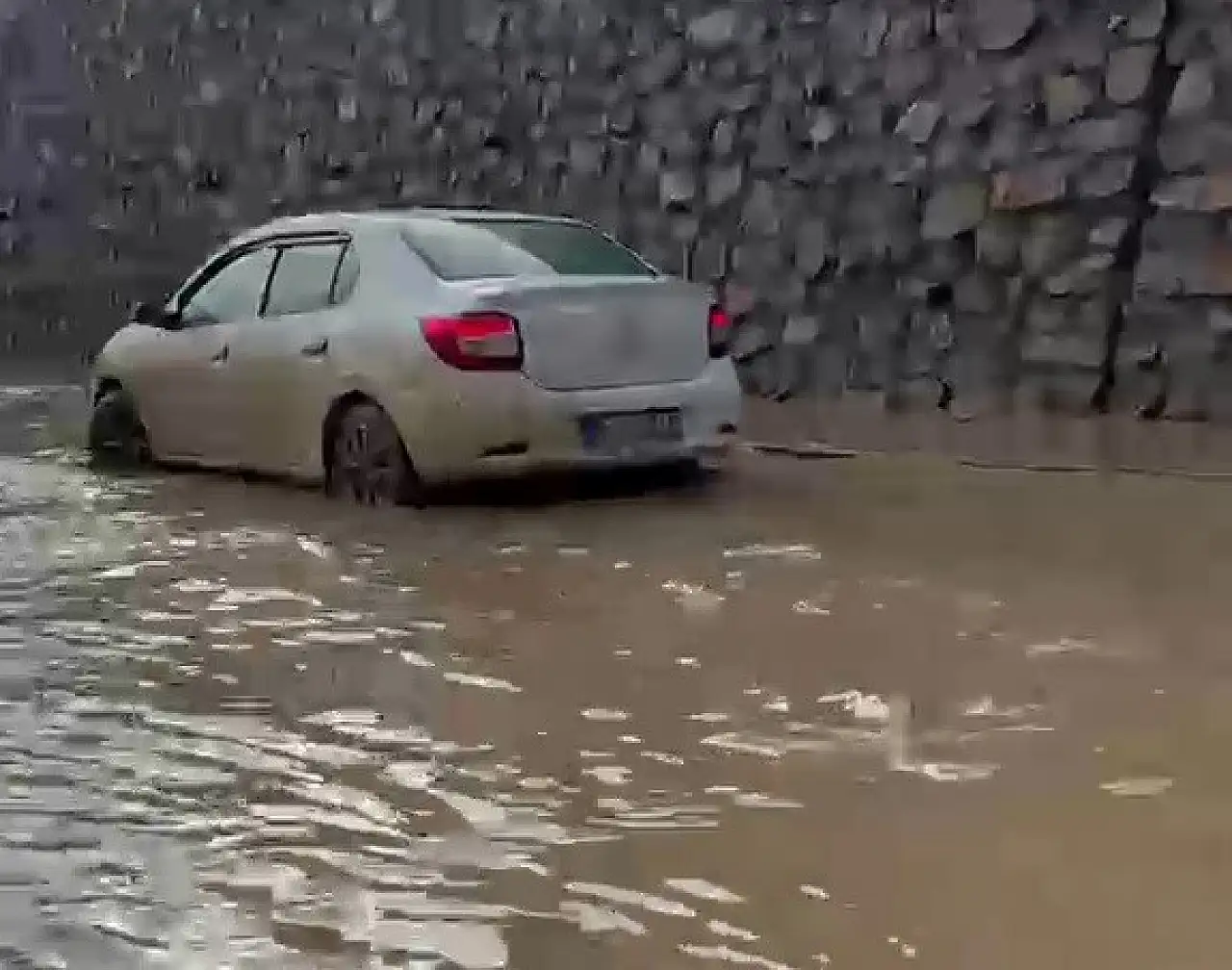 Erzurum-Artvin karayolunu sel vurdu