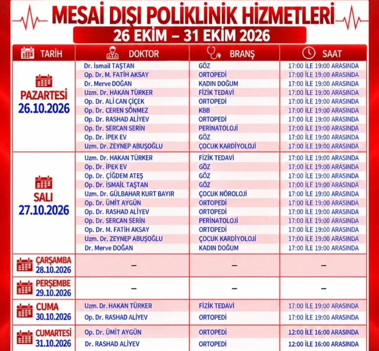 Ağrı Eğitim ve Araştırma Hastanesinde mesai dışı muayeneler devam ediyor