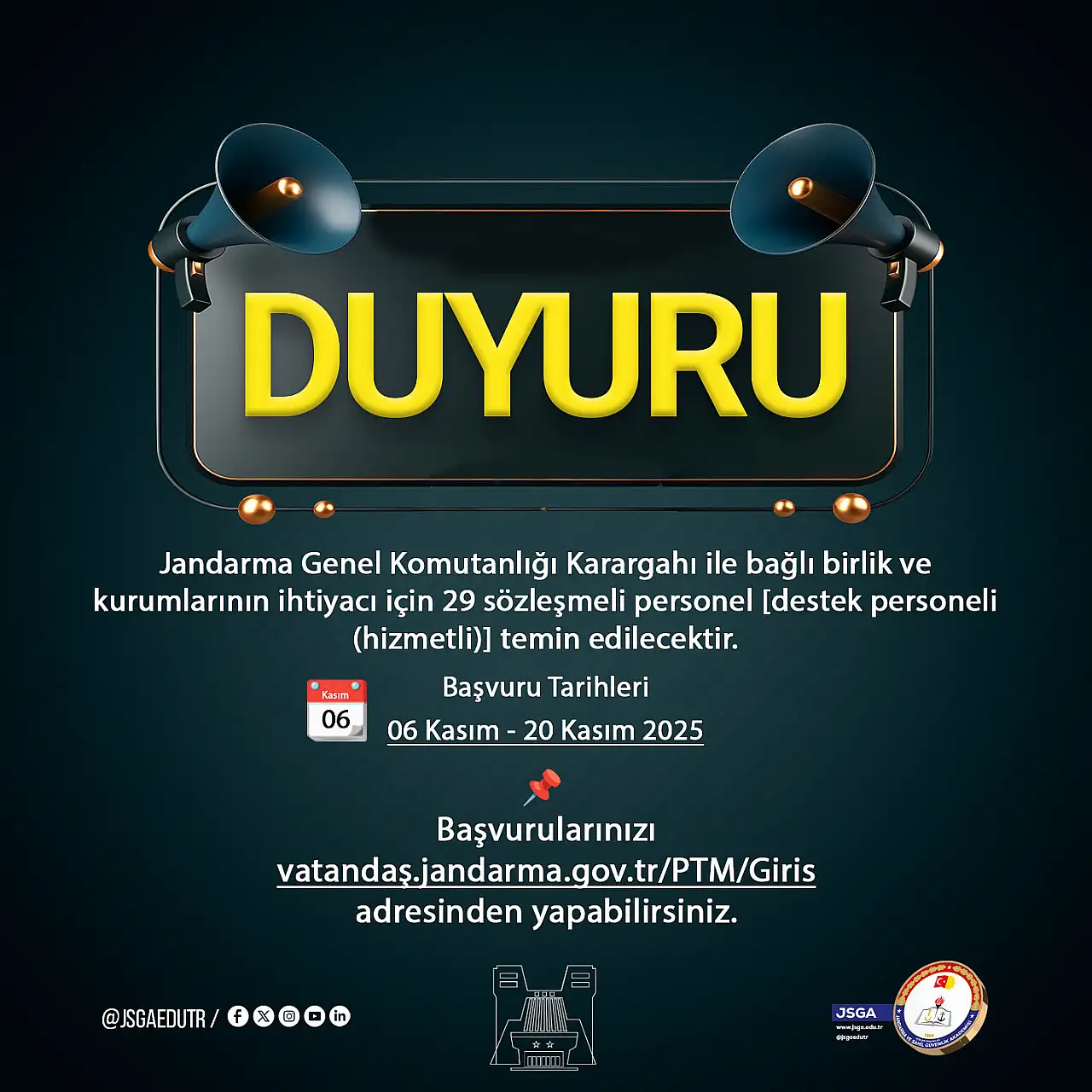 Jandarma 16 ilde 29 personel alacak! Ağrı da listede mi?