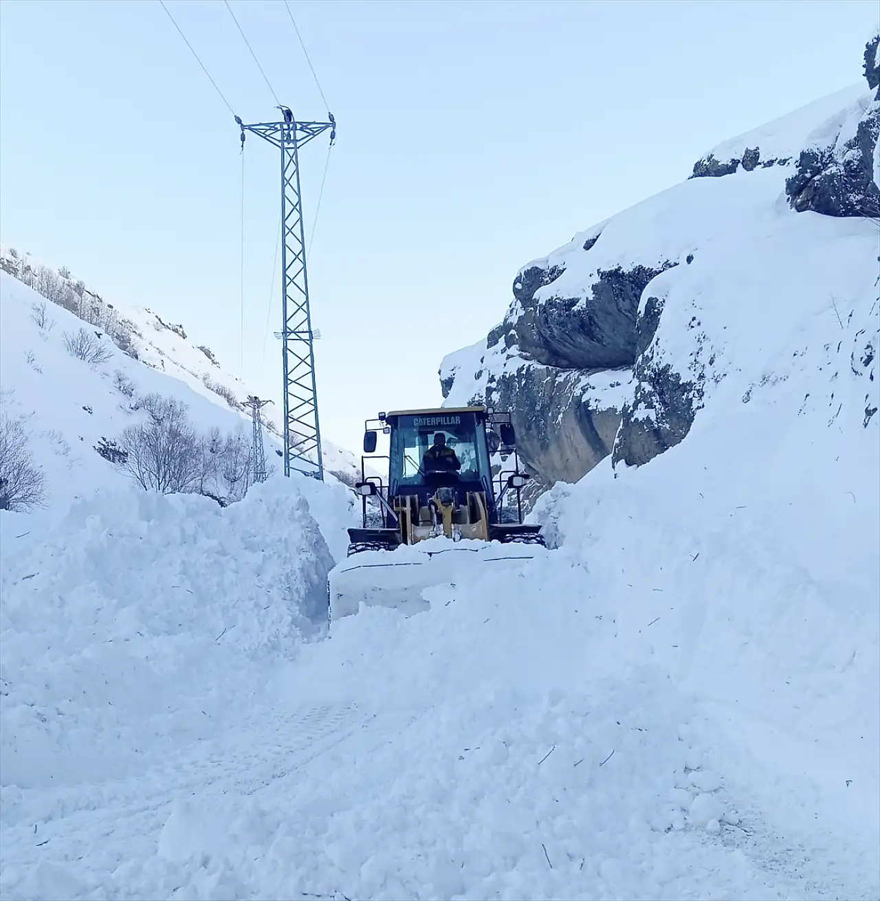 Eleşkirt'te çığın kapattığı köy yolu ulaşıma açıldı