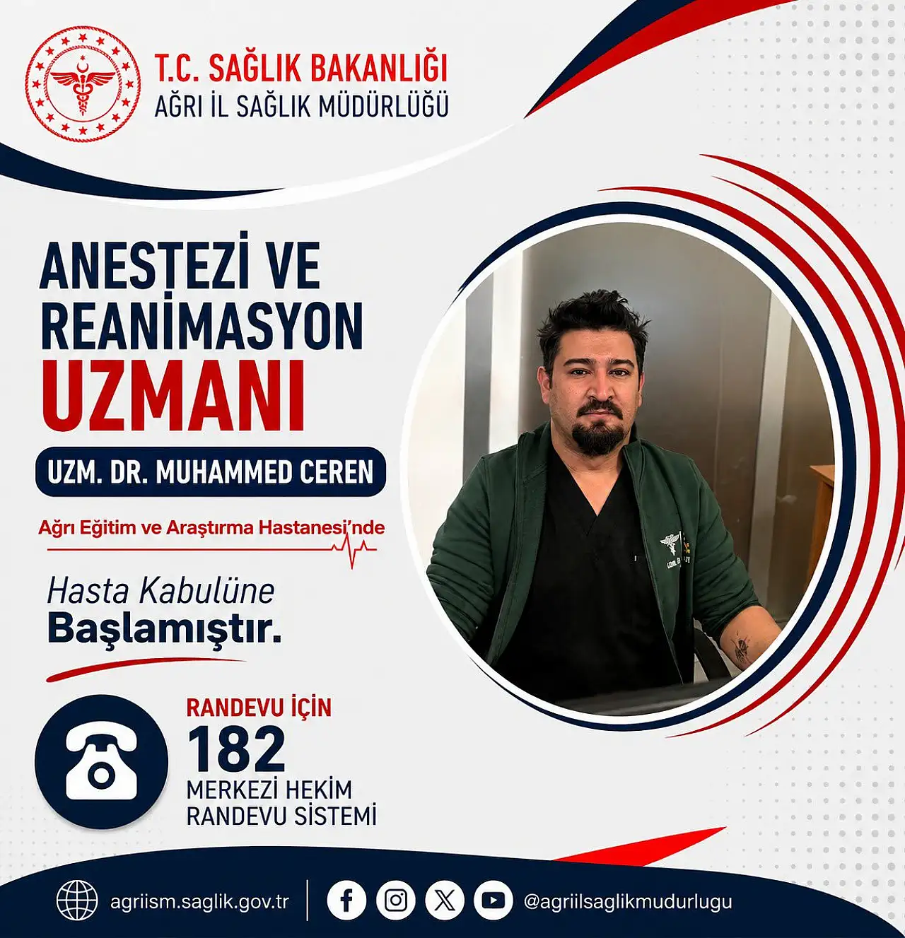 Ağrı Eğitim ve Araştırma Hastanesi'nin uzman kadrosuna yeni isim