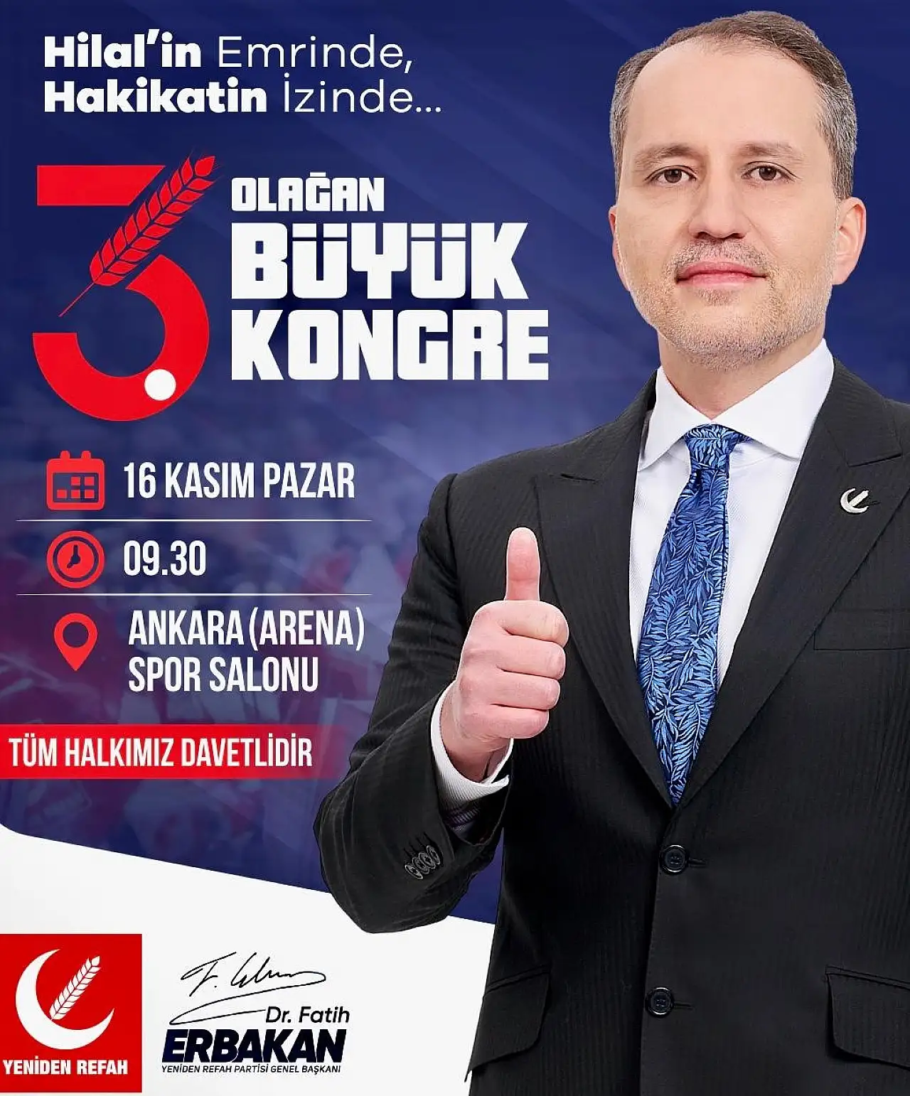 Yeniden Refah Partisi'nin 100 bin kişilik kongresinde Ağrı da yerini alacak