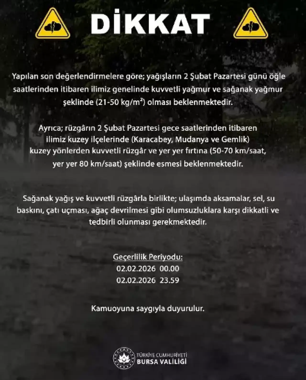 (BURSA VALİLİĞİ - KAR TATİLİ) Bursa okullar tatil mi, 3 Şubat Salı Bursa'da okul yok mu?