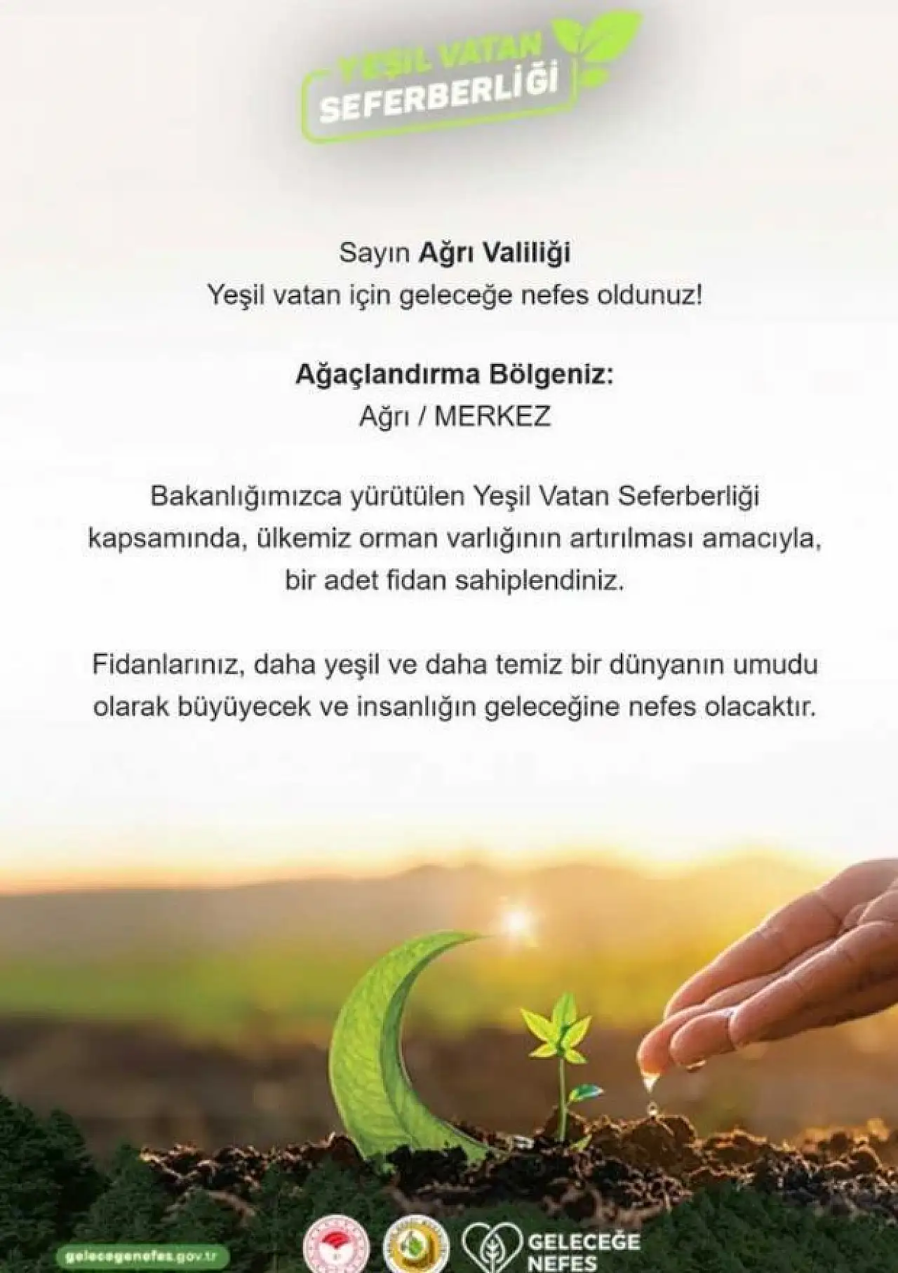 Karaköse Haber'den Yeşil Vatan'a destek