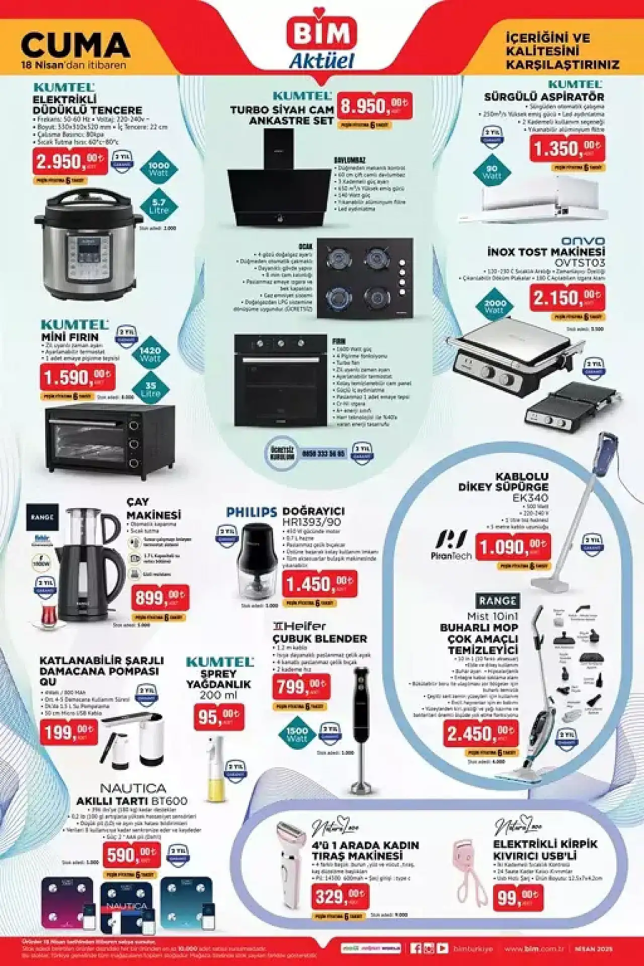 BİM'den Yeni Ürün Yağmuru: 15-16-18 Nisan Kataloğu Yayınlandı!