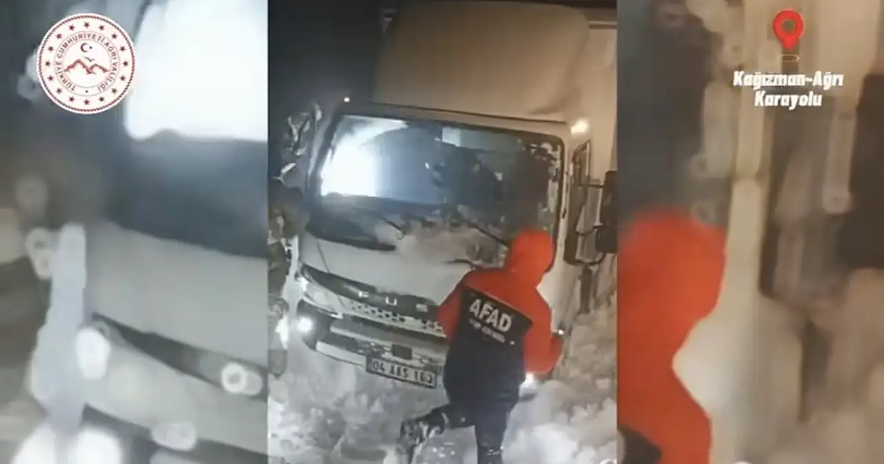 Kağızman–Ağrı yolunda ulaşım felç oldu, ekipler harekete geçti