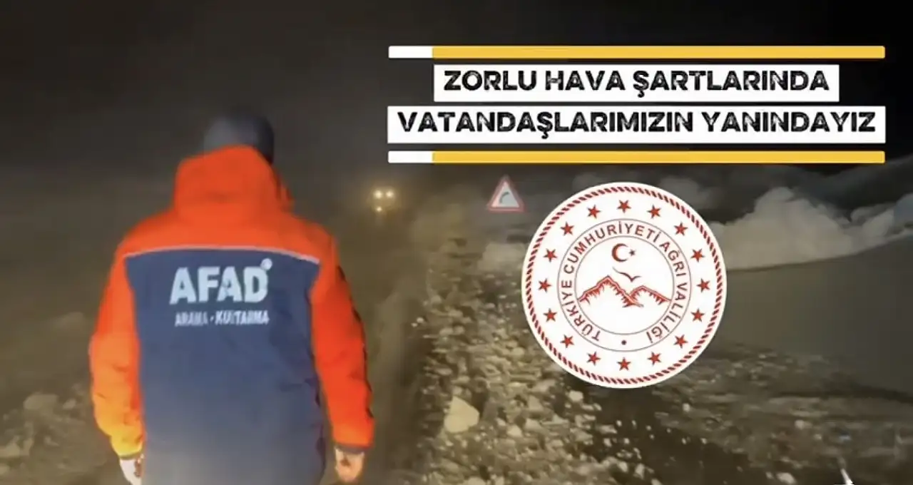 Kağızman–Ağrı yolunda ulaşım felç oldu, ekipler harekete geçti