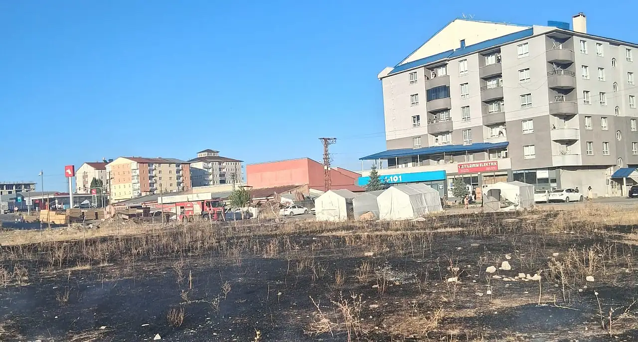 Ağrı'da alevler evlere doğru ilerledi, Çocuklar ve aileler bölgeden uzaklaştı