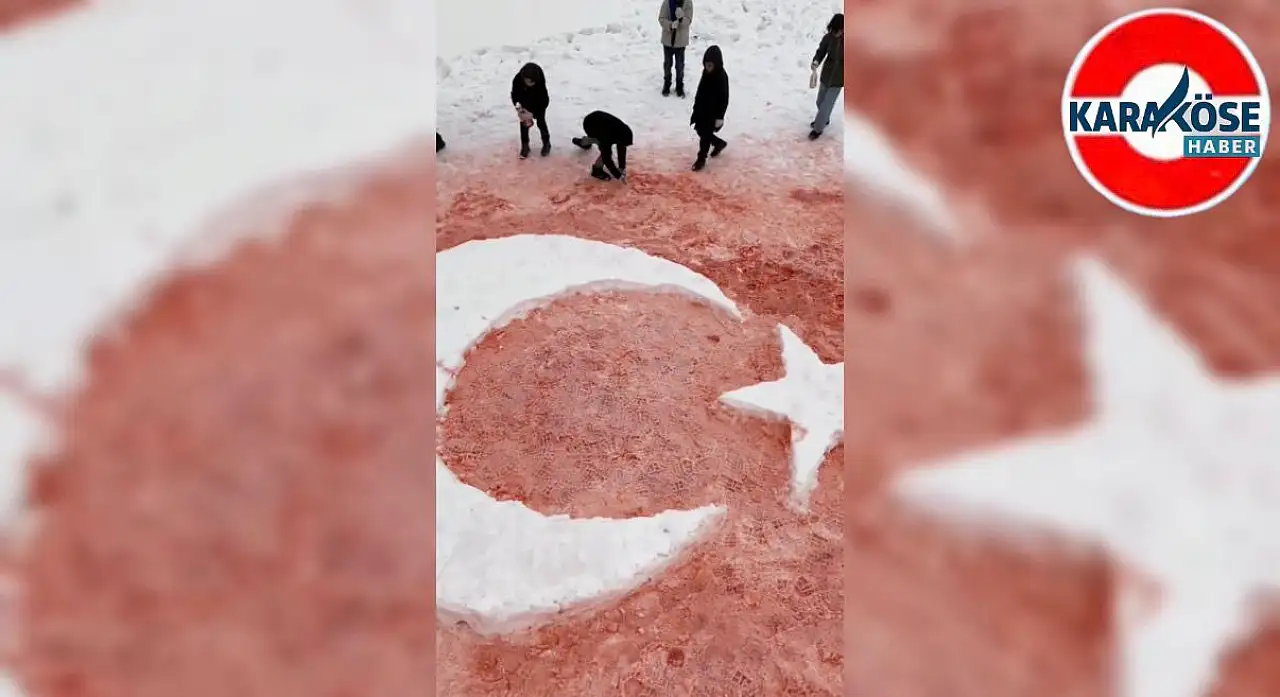 Bayrak sevgisi karlara taştı