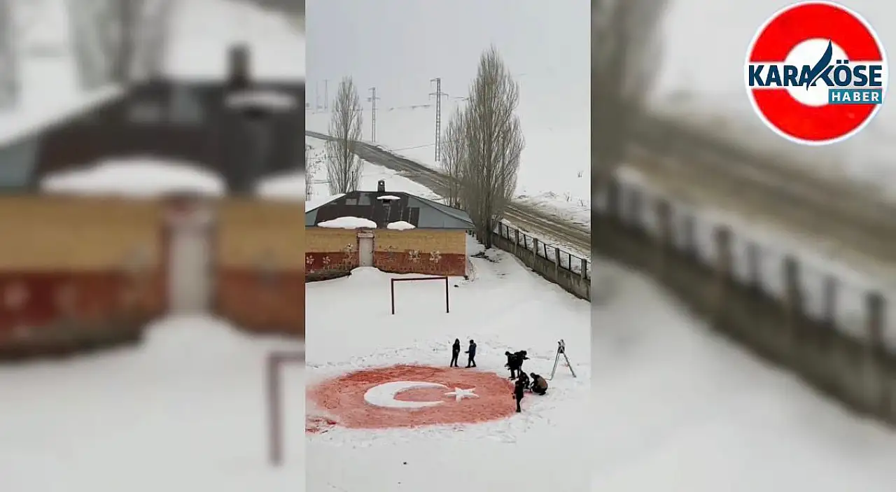 Bayrak sevgisi karlara taştı