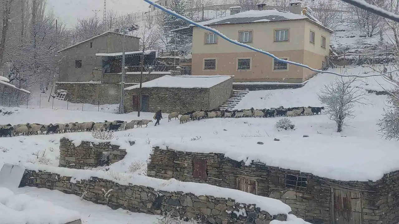 Van'da kar yağışı 17 yerleşim yerini kapatırken, mahsur kalanlar yolda kalan araçlarını kurtardı