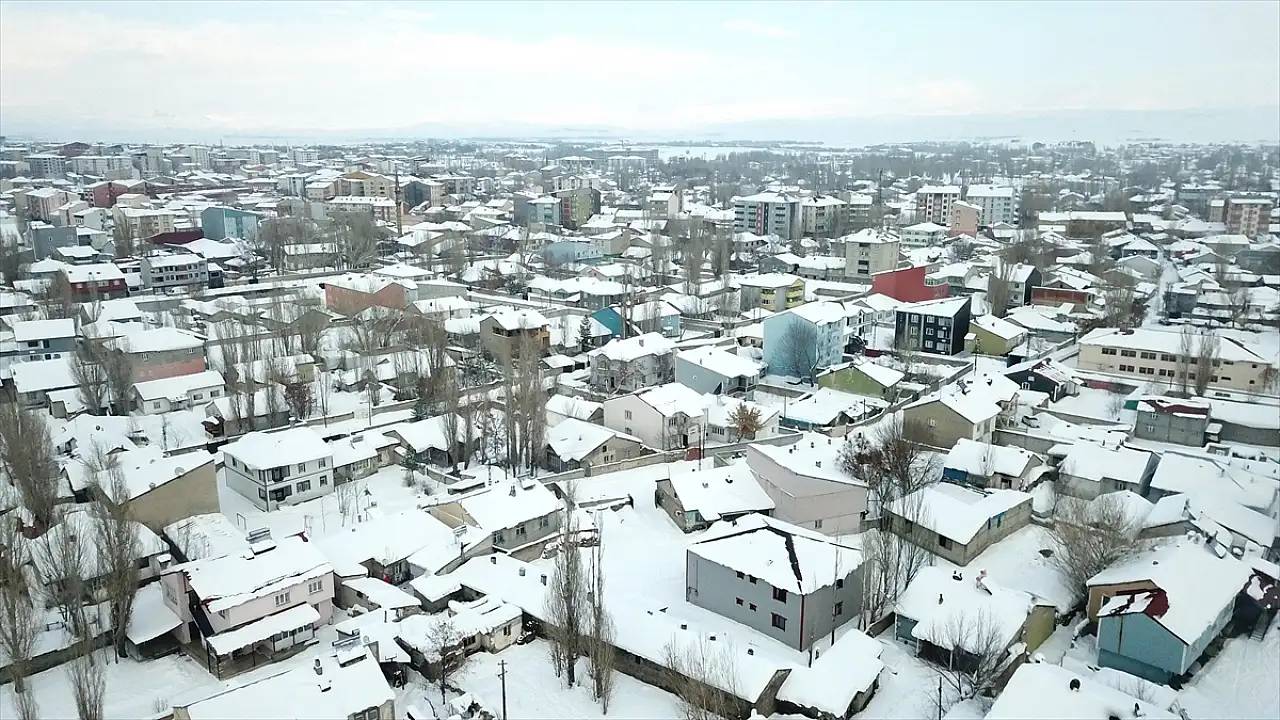 Ağrı'da kar manzarası havadan görüntülendi