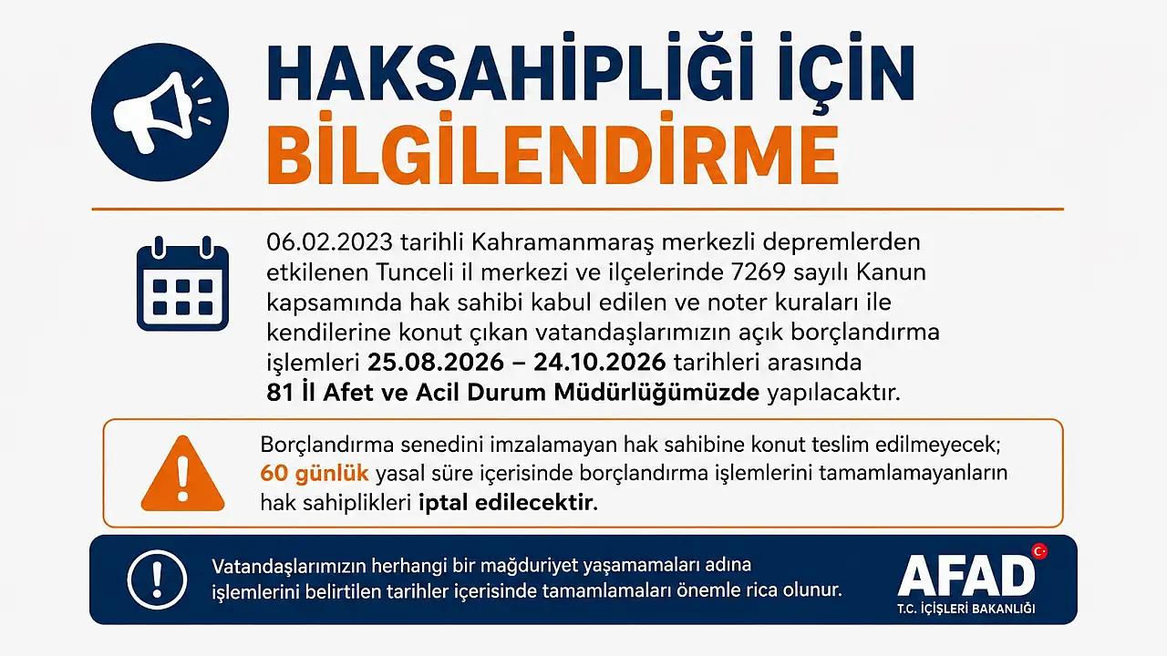 AFAD'dan hak sahiplerine kritik uyarı: 60 günlük süreyi kaçıranların hak sahipliği iptal edilecek
